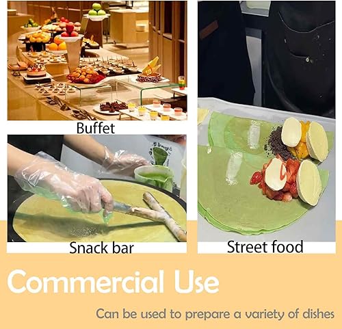 Miniatura 5 de Máquina eléctrica comercial para crepas, máquina de panqueques de doble cabeza, 15.7 in, plancha antiadherente con control de temperatura para