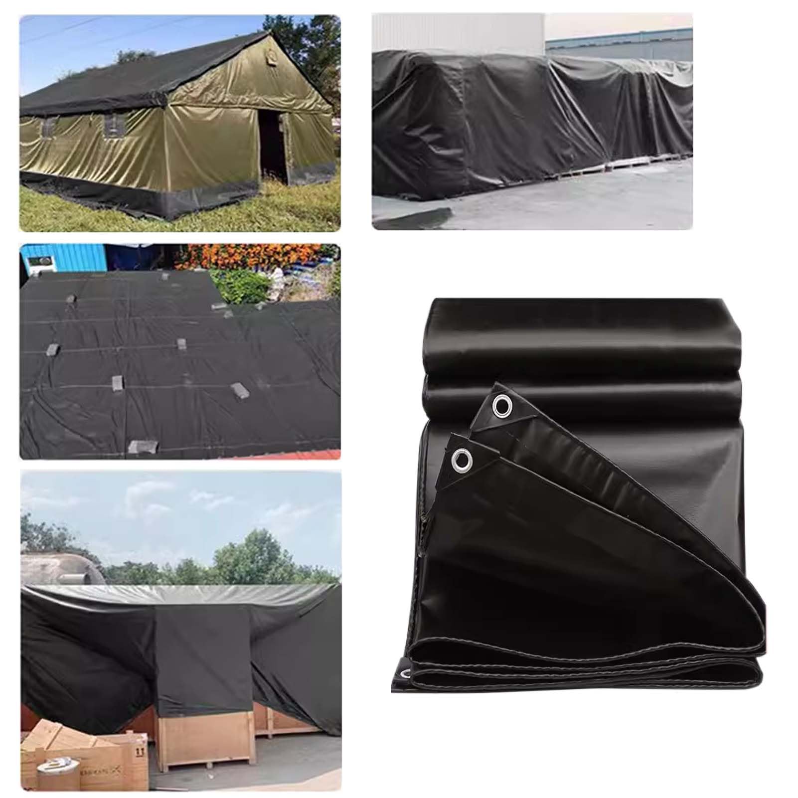 ChaoJin Wasserdichte Plane 9 Mm Dick – 5,8 X 7,6 M, Braun/silber, Mit Ösen, Für Camping, Auto, Als Unterstand