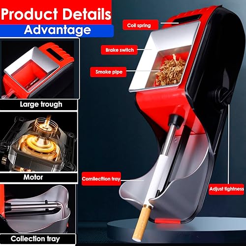 Miniatura 3 de Máquina automática para enrollar cigarrillos, máquina automática de tabaco, inyector de tabaco, rodillo portátil para hacer inyectores de tabaco, se