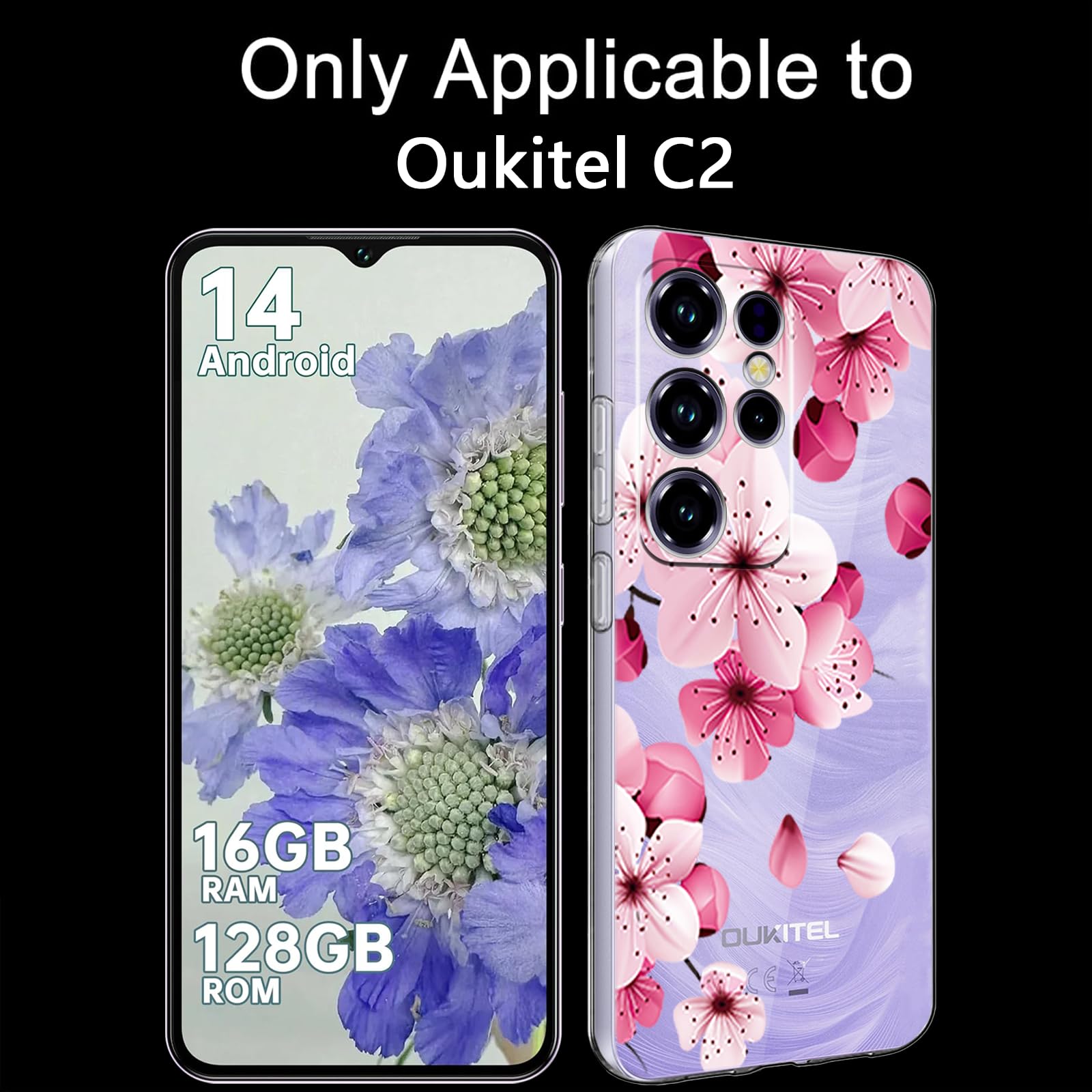 MIBZOR Cover Compatibile con Oukitel C61 / Oukitel C61 Pro (6.88) Nero | Morbido Silicone Custodia Protettivo TPU Protezione Case