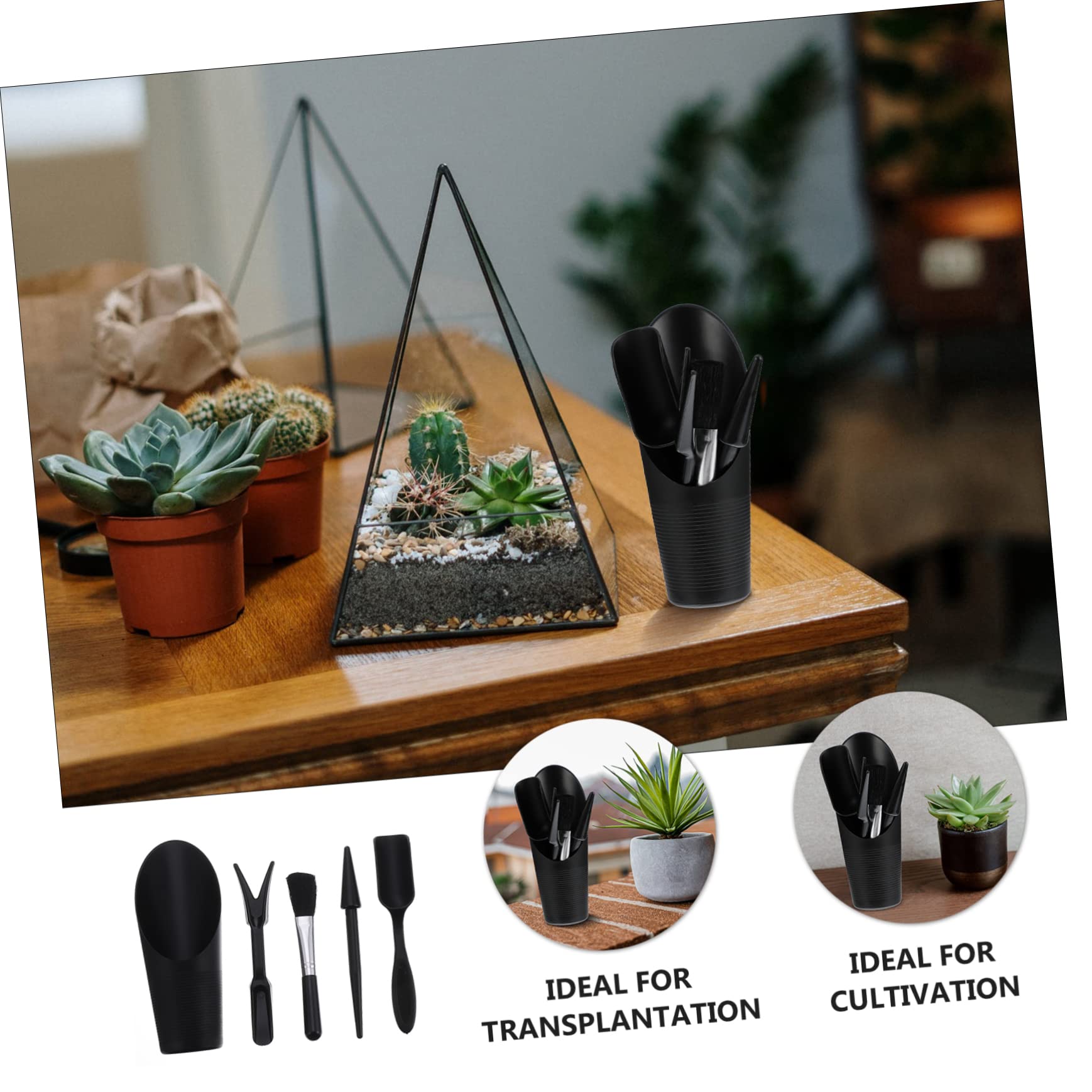 Abaodam 3 Series Herramientas De Jardín Suculentas Neveras Negras Mini Herramientas Manuales De Jardín Herramienta para Plantar Flores Accesorio De Jardinería El Plastico 5 Piezas X 3