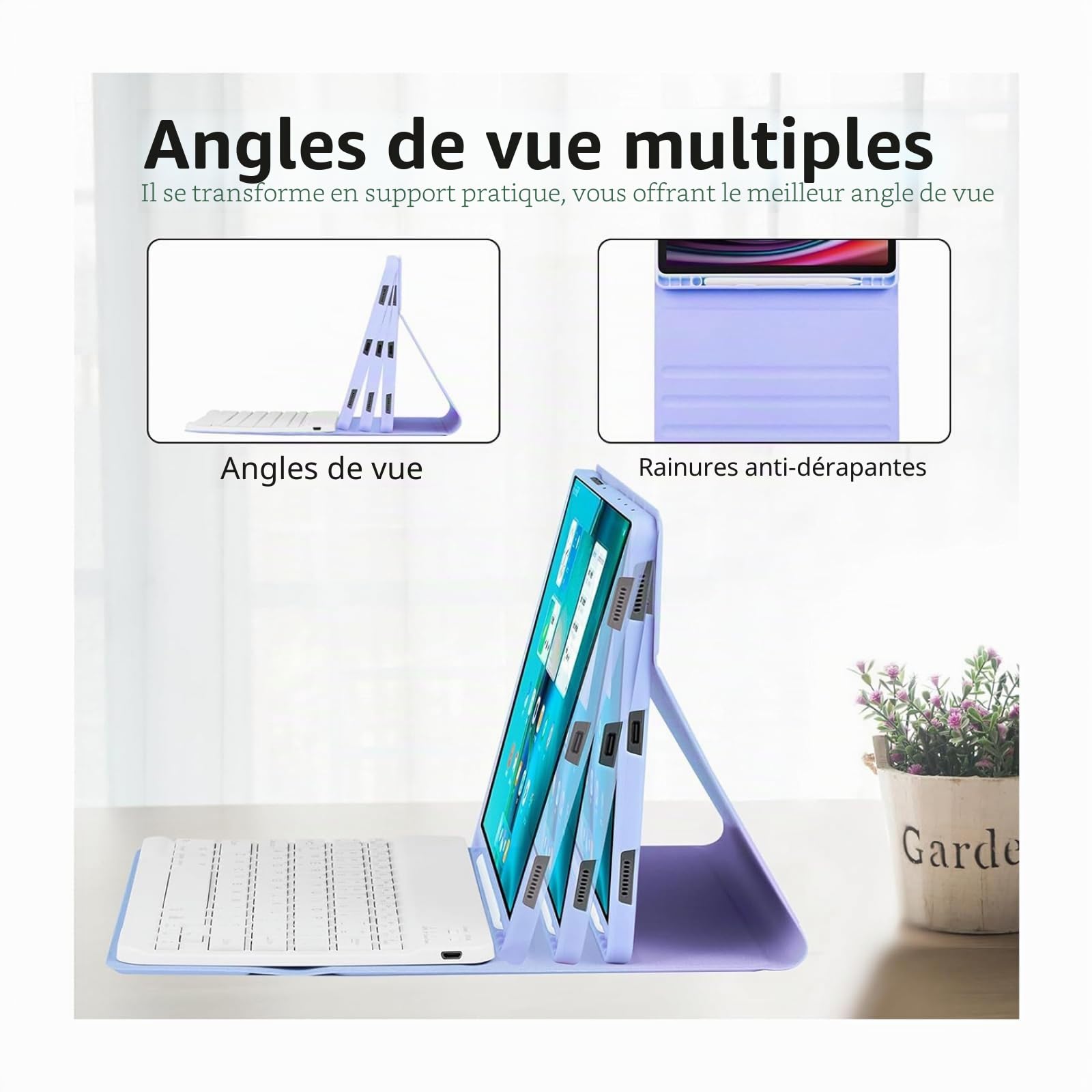 Kit clavier et souris Bluetooth pour tablette Samsung Galaxy Tab S7 S8S9 S9FE 11 avec fente pour stylo Clavier Bluetooth rétroéclairé coloré + souris + étui de protection