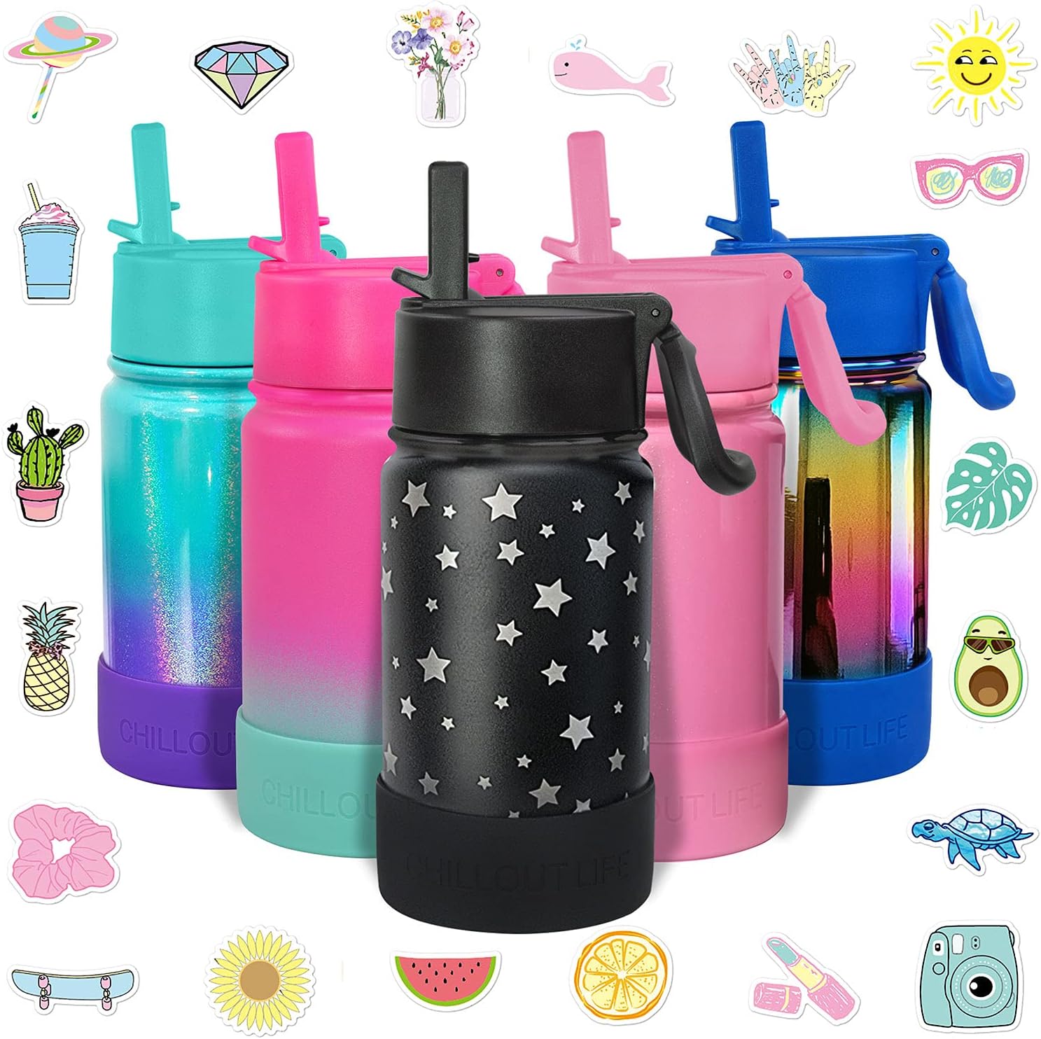 CHILLOUT LIFE 12 oz Kids Insulated Water Bottle for School