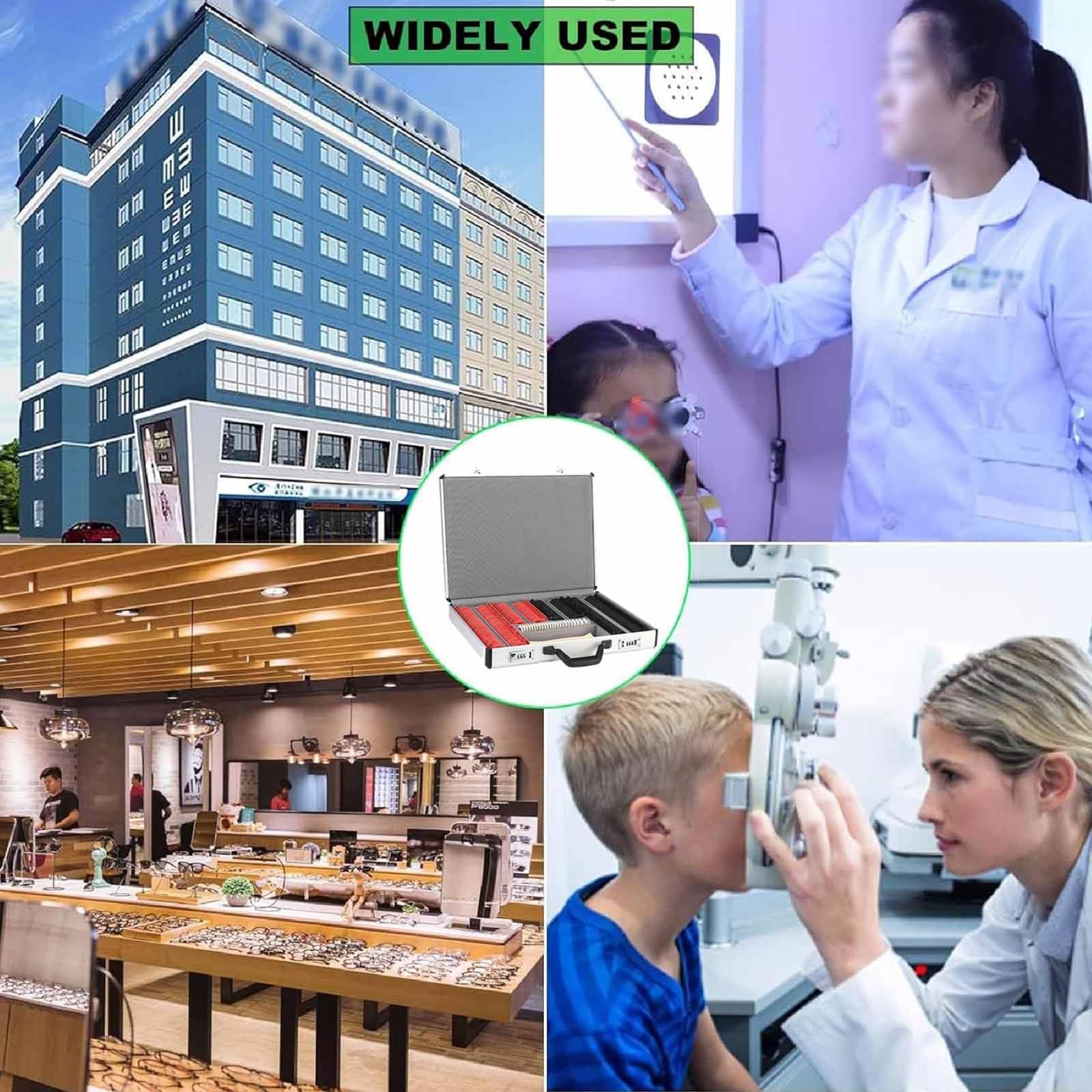 266 Szt. Zestaw Soczewek Próbnych Do Optyki Zestaw Do Optometrii, Akcesoria Do Ochrony Oczu, Aluminiowa Obudowa Z Metalową Obręczą Do Sklepu Optycznego, Centrum Pielęgnacji Wzroku