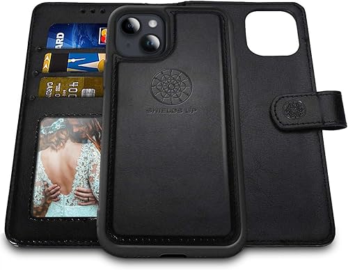 Shields Up Funda tipo cartera diseñada para iPhone 11 Pro, funda magnética desmontable con tarjetero y correa para niñasmujeres, funda de piel