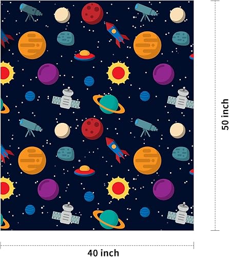 Miniatura 6 de OHDS Space Planet - Manta para niños, cobijas astronautas con galaxia, manta de forro polar de felpa suave, nave espacial, manta de franela para