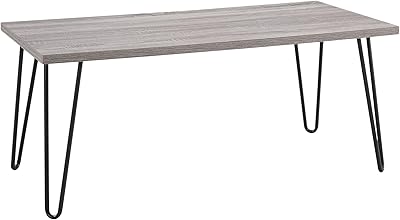 Amazon Com Ameriwood Home Altra Owen Retro Coffee Table With Metal Legs Distressed Gray Oak Home Kitchen