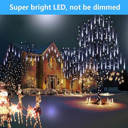 Miniatura 3 de Luces de Navidad para exteriores 40 tubos (equivalente a 5 juegos de 8 tubos), luces de lluvia de meteoritos - Decoraciones de Navidad impermeables
