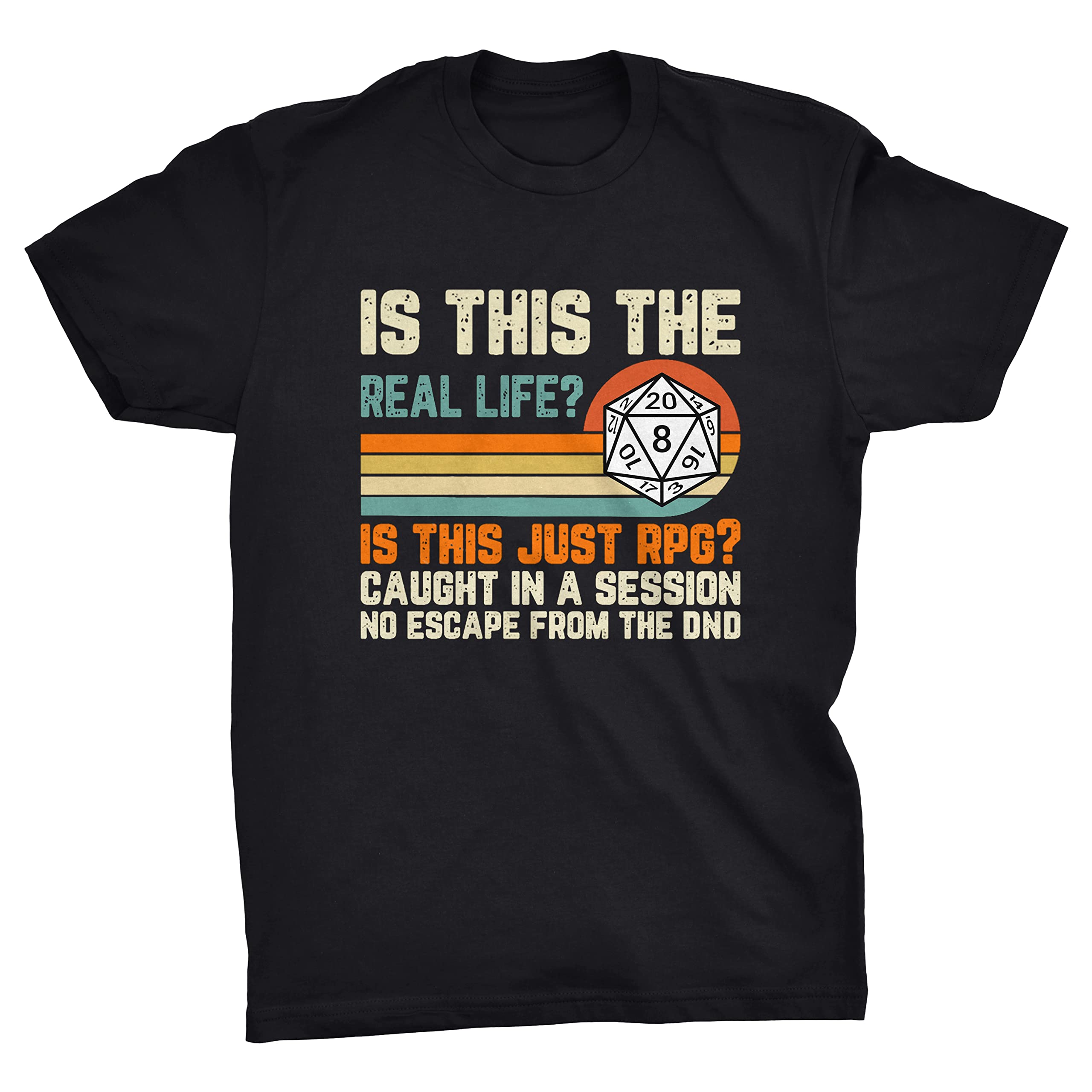 Viper By Gld Products Men's Black Is This The Real Life Rpg Dnd 20 Sided Dice Lyrics T-Shirt (, 4XL)