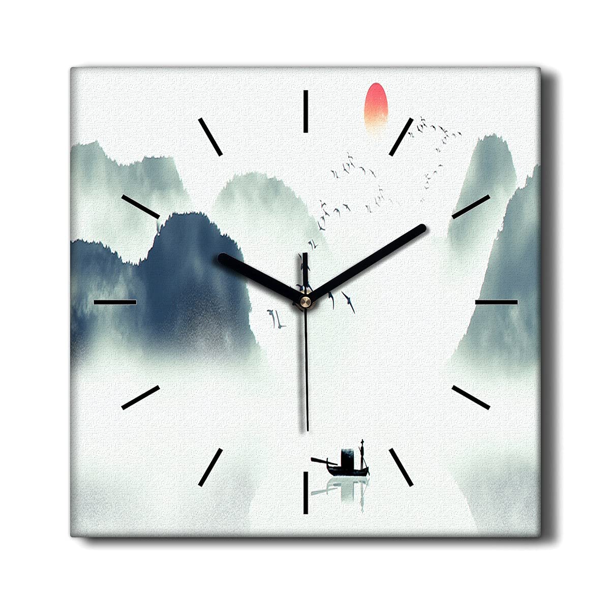 Décoration murale haut de gamme horloge imprimée lac de montagne