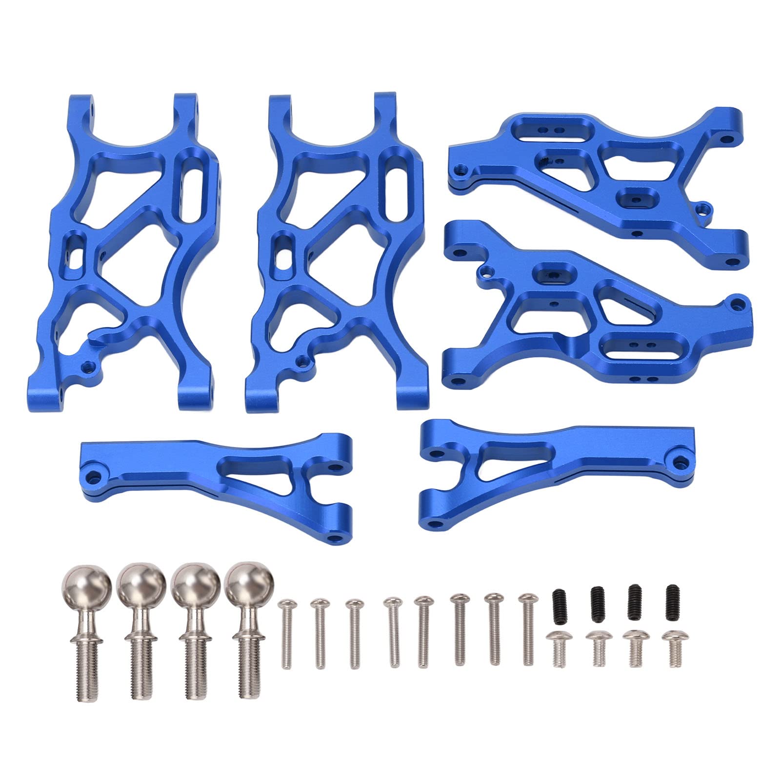 WW RC Zestaw wahaczy przednich tylnych wahaczy ze stopu aluminium z głowicą kulową dla 1/7 LIMITLESS dla INFRACTION 6S dla TYPHON 6S 1/8 RC Car EEE (Niebieski)