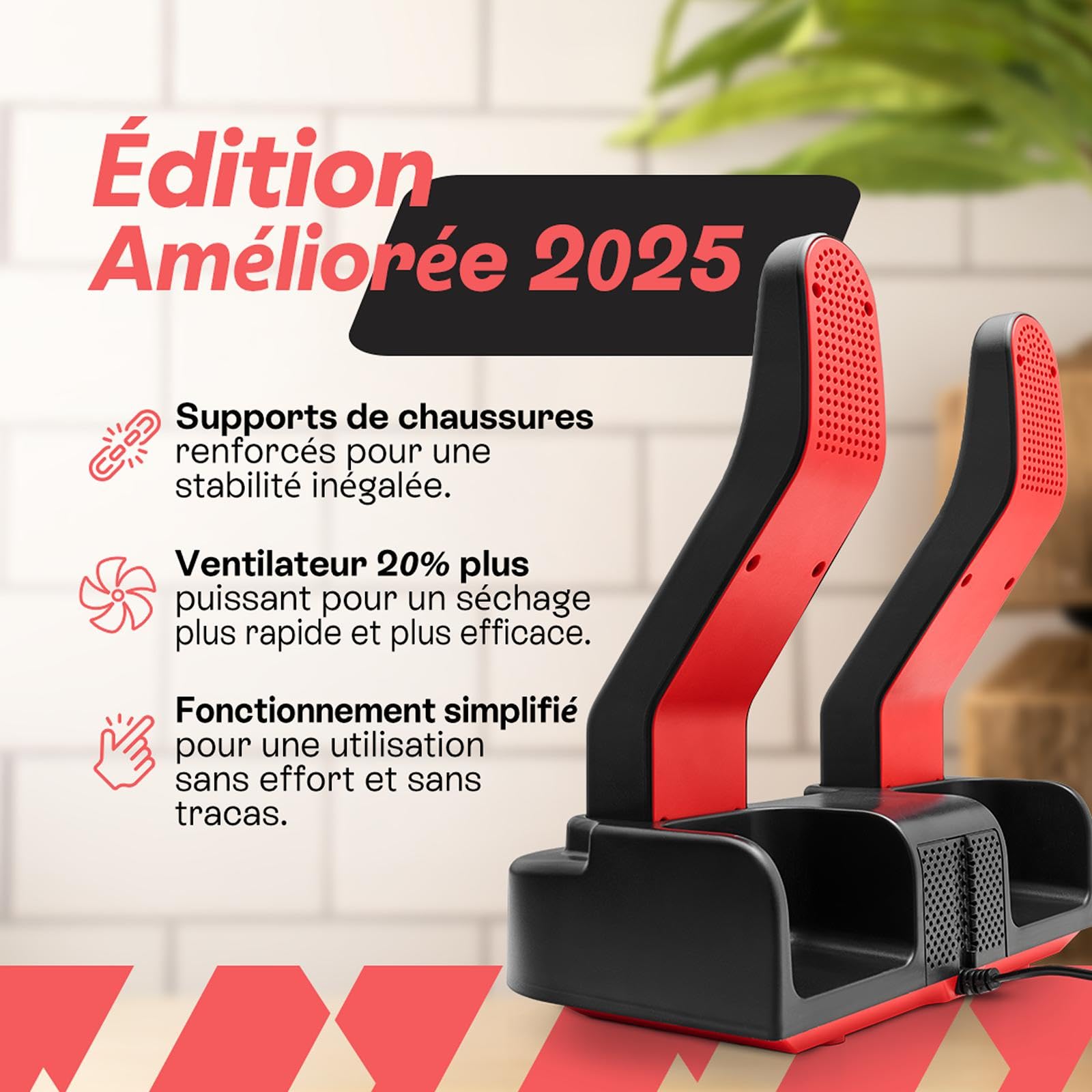 SHOEDRY Ozone - Sèche-Chaussures & Rafraîchisseur - Technologie à l'Ozone - Élimine Les bactéries et Les Champignons - Pas d'odeurs désagréables
