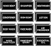 24 PCS Minimalist Style Bathroom Labels for Bottles, Hand Soap Shampoo and Conditioner Dispenser Labels Waterproof,Self-Adhesive Stickers for Dish Soap, Lotion Mouthwash (Black)