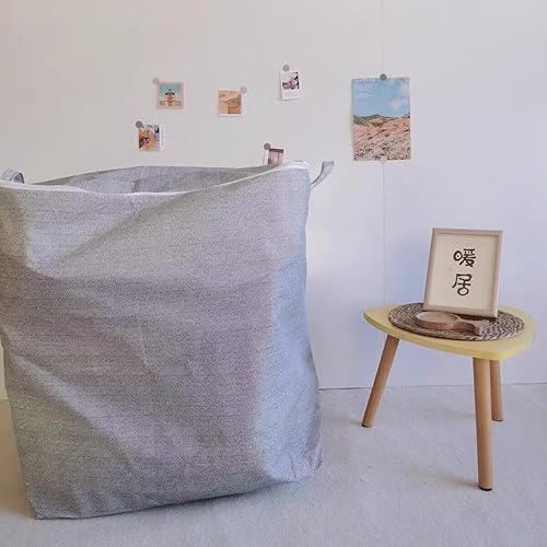 Miniatura 5 de Voipter Paquete de 2 bolsas de almacenamiento de tela con tapas (1 x 150 L, 1 x 220 litros) más grande plegable con asa, organizadores de armario,