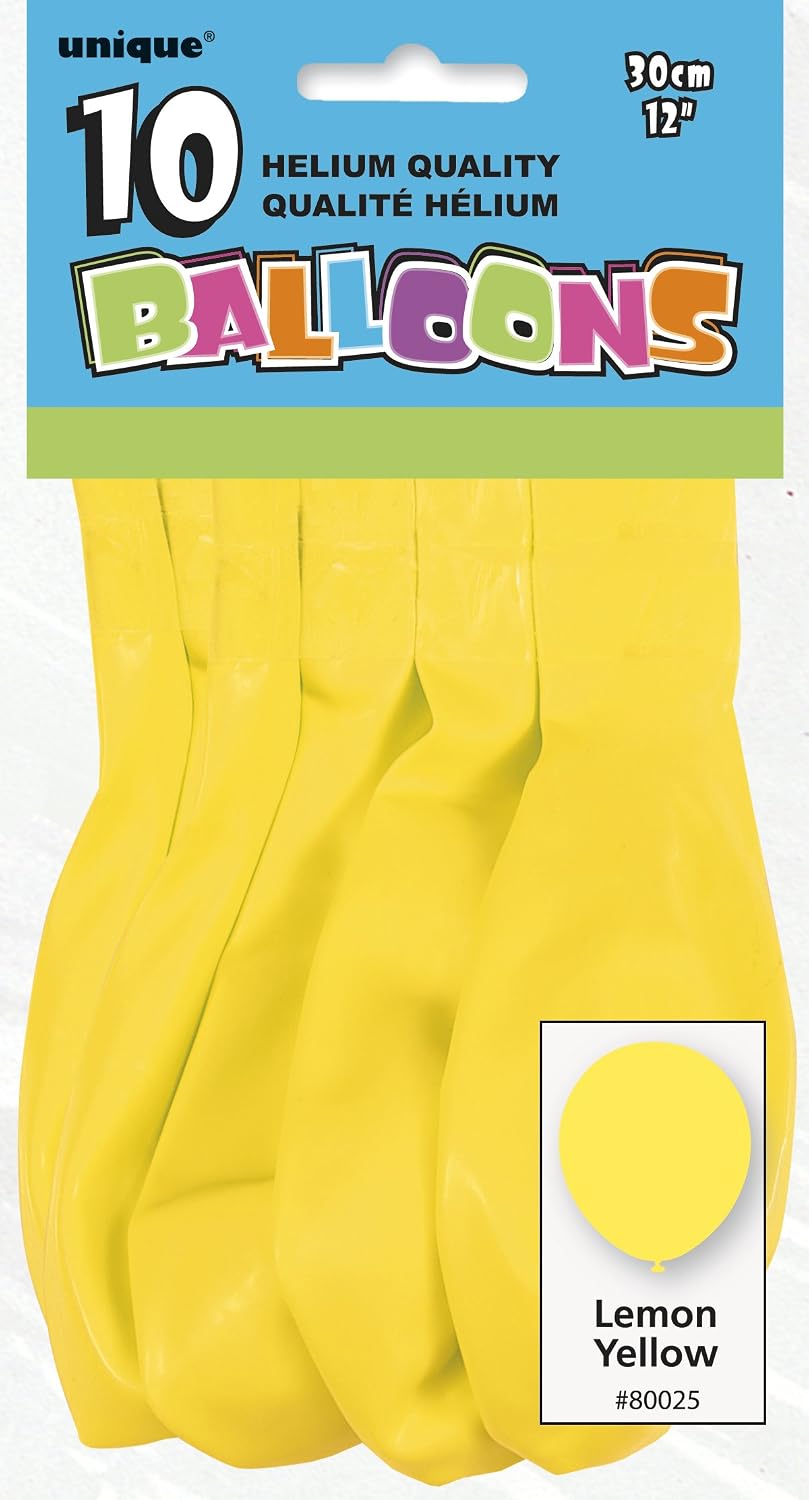 Lemon Yellow Premium Latex Balloons (30cm) Pack of 10 - Party Decorations for Celebrations and Events - Image 3