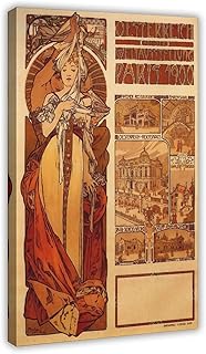 Austria by Alphonse Mucha Modernist Canvas Art Poster And Wall Art Picture Print Modern Family Bedroom Decor Posters 12x18inch(30x45cm)