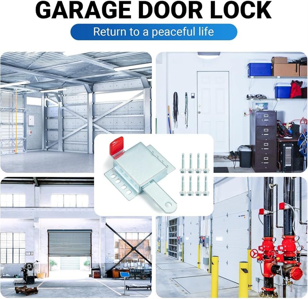 Heavy Duty Garage Door Lock Galvanised Steel Sliding Latch Fits Most Garage Doors