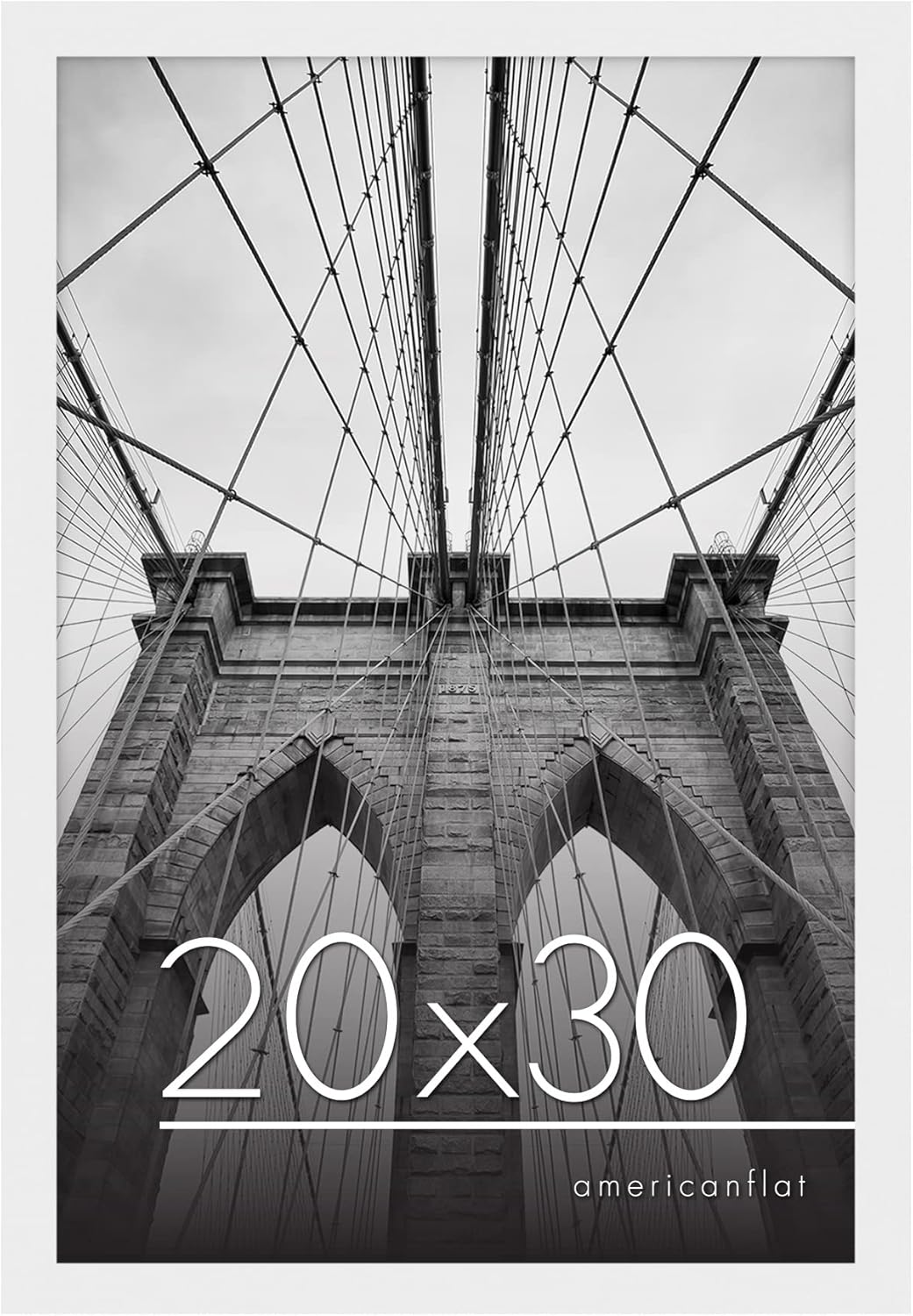 Americanflat 20x30 Poster Frame in White - Composite Wood with Polished Plexiglass - Horizontal and Vertical Formats for Wall with Included Hanging Hardware White 20x30 Frame