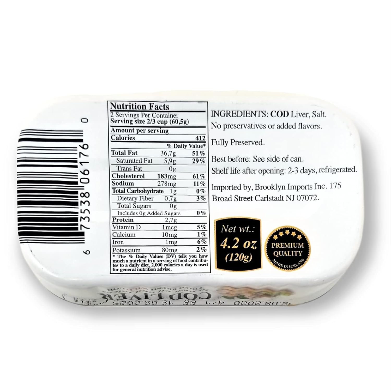 Belveder Wild Cod Liver 120g Can From Iceland (6 - PACK)