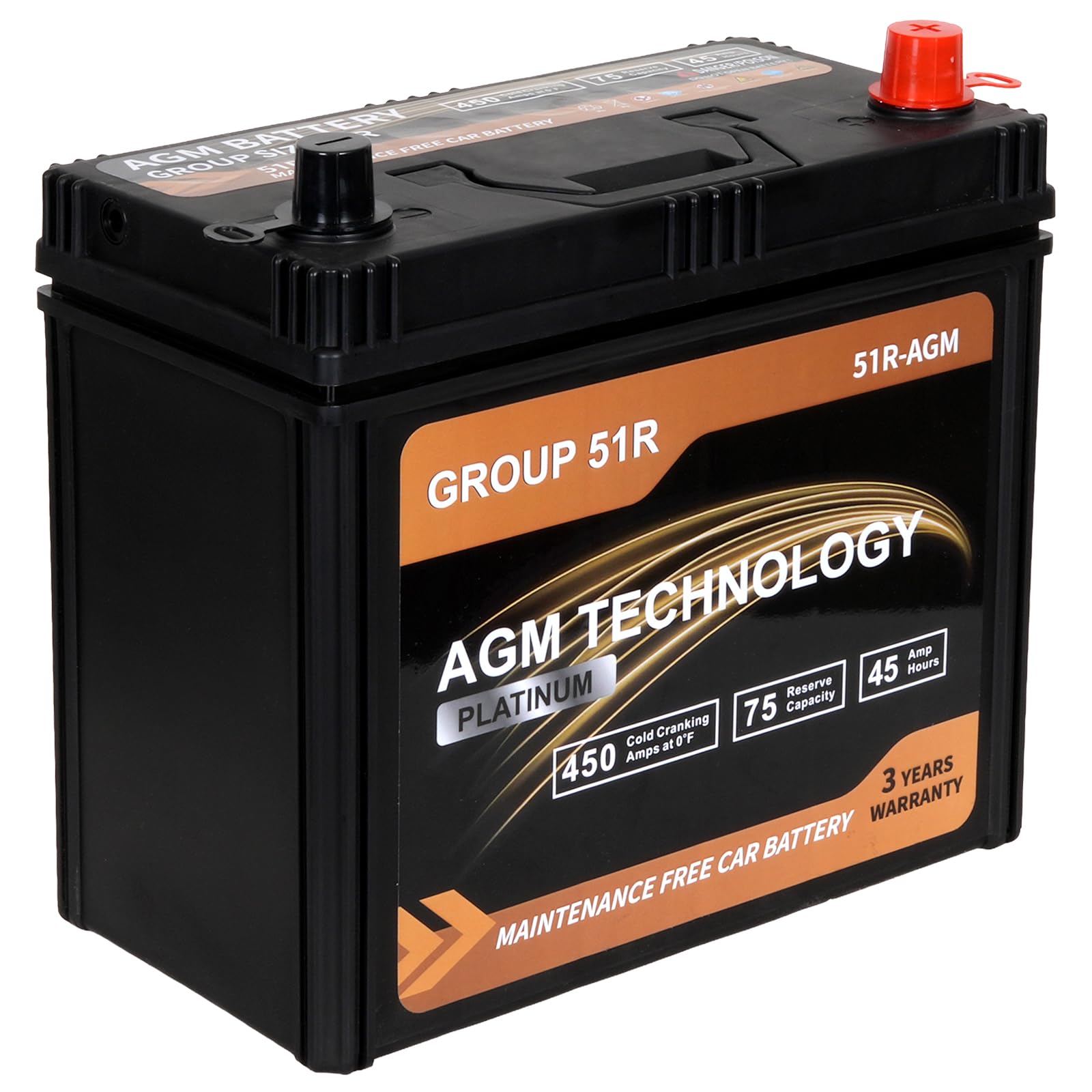 Platinum AGM Car Battery Group Size 51R