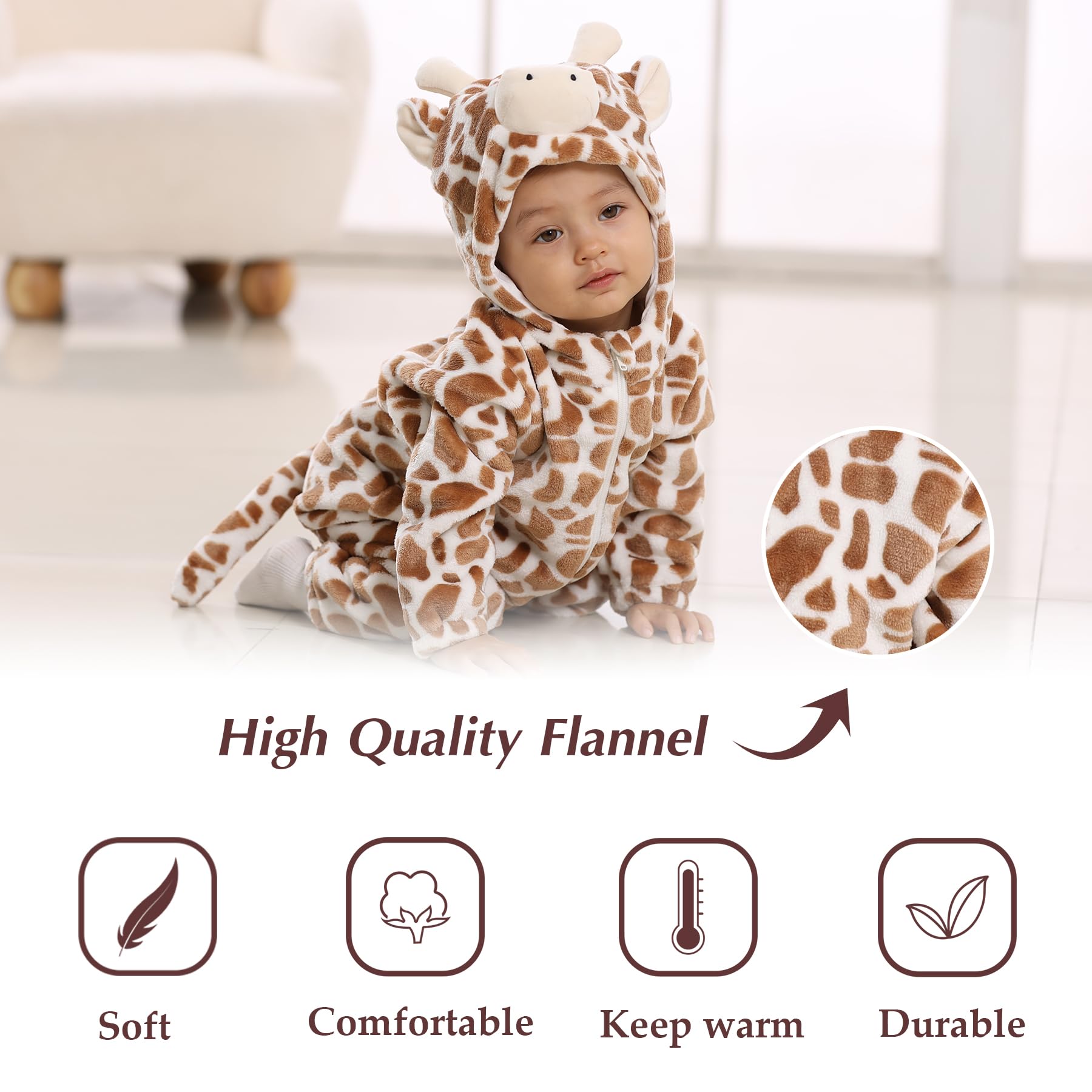 TONWHAR Kid's And Toddler's Animal Halloween Costume Outfit Baby One-Piece Rompers Onesie — view 5