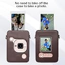ZIKKON Protective Camera Case for Fuji-Film Insta-x Instant Mini Liplay Leather Bag with Adjustable Shoulder Strap- Deep Brown gallery image