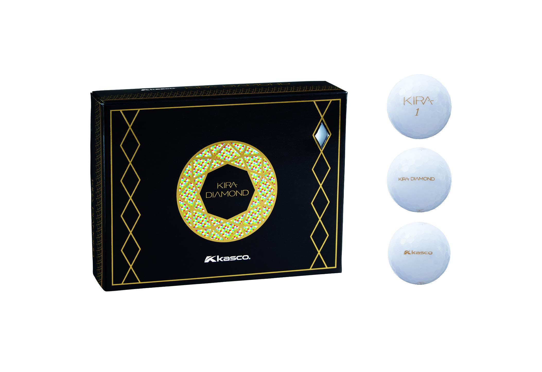 Kasco KIRA Diamond Golf Balls 8 Pack Yellow High Vis Sparkle Japan
