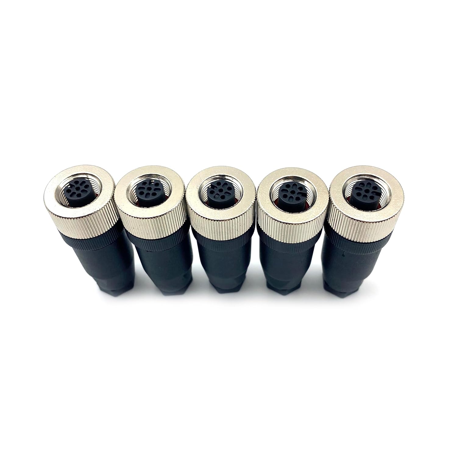 5 Pcs M12 5 Pin A Code Female Connector, IP67 Waterproof A Code Industrial Circular Connector Field Assembly Wireable Adapter Unshielded Straight Type Sensor for PG7 Cable 125V 4A