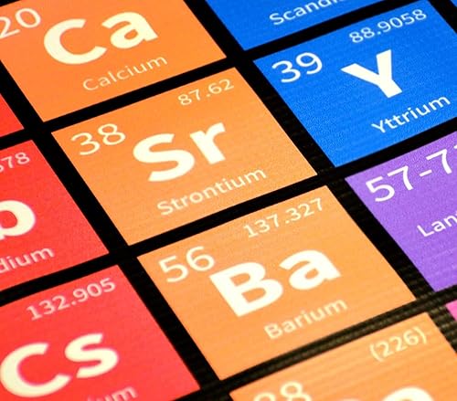 Miniatura 3 de Póster de mesa periódica de tamaño jumbo de 36 pulgadas 2022-36 x 24 pulgadas, negromorado y azul, tabla de química para profesores, estudiantes,