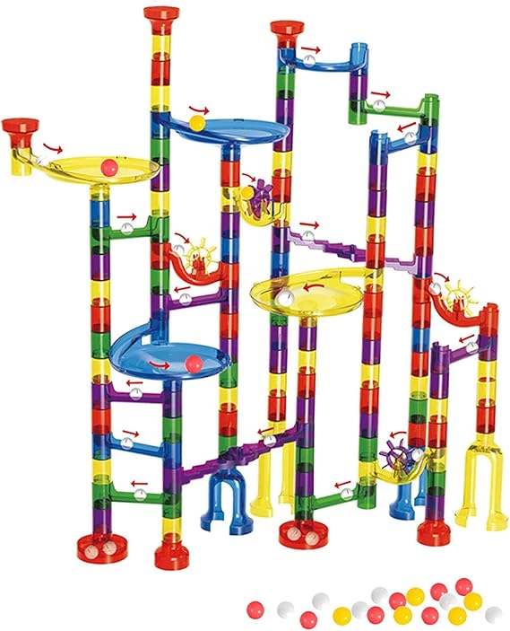 WTOR Toys 216Pcs Kids Toys Marble Run Super Set Toys Marble Maze Game