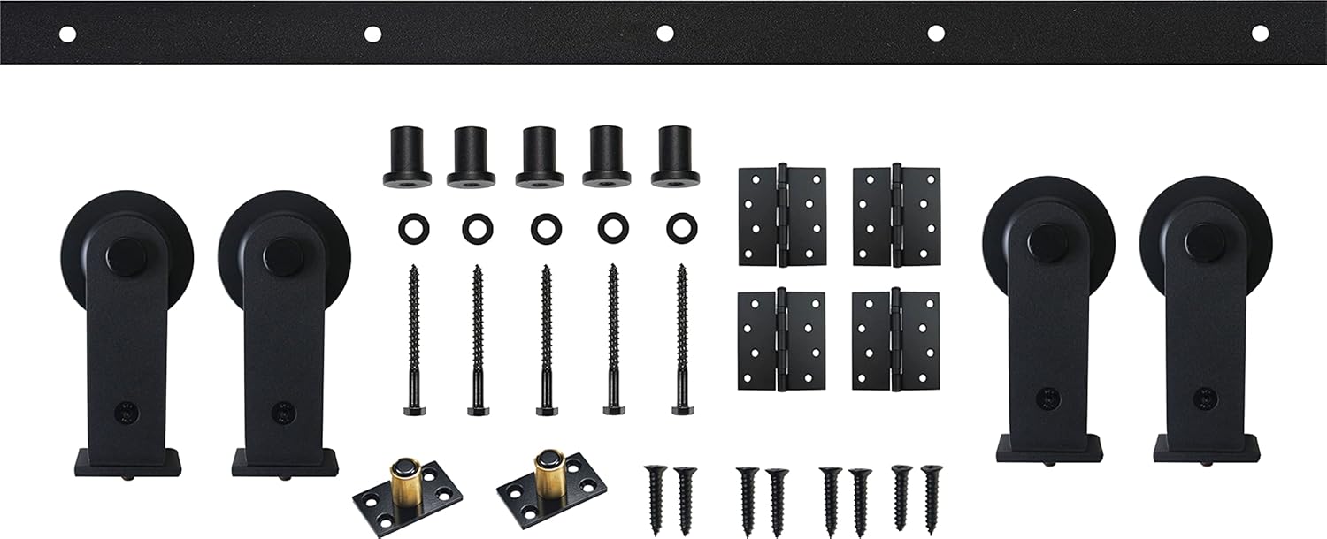 Miseno MBD0007X78 72" Bi-Fold Barn Door Hardware Kit - Black