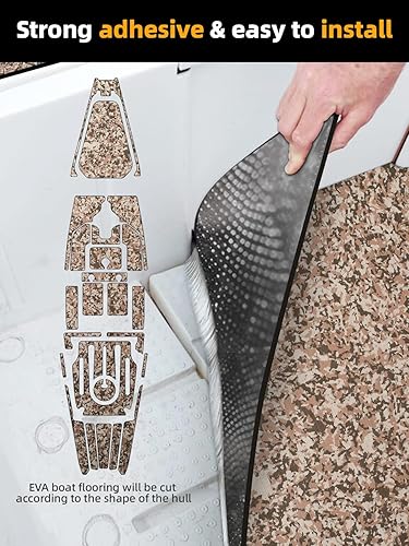 Miniatura 3 de Suelo de lancha de espuma EVA para cubierta de lancha, antideslizante, cepillado marino, alfombra autoadhesiva para lancha motora, yate, kayak,