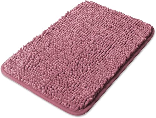 Miniatura 77 de Yeaban Alfombras de baño gris oscuro – Gruesas alfombras de baño de chenilla | Alfombras de baño absorbentes y lavables antideslizantes, alfombras