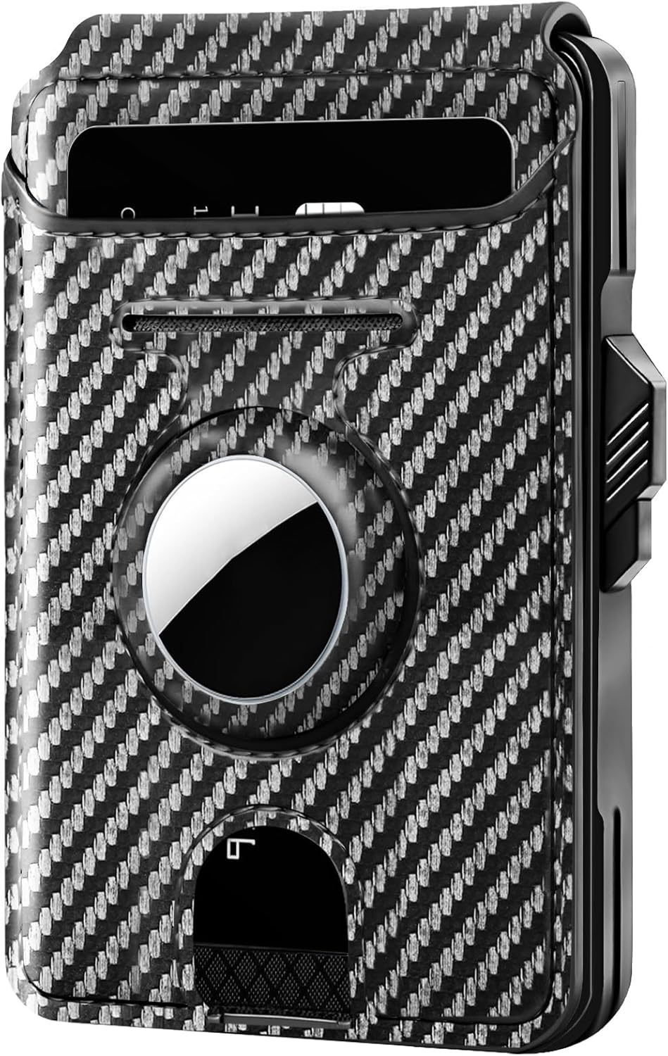 Smart Pop Up Wallet for Men with AirtTag Holder - Sleek Low Profile Money Clip Wallet, RFID Blocking Metal Credit Card Holder Fits Front Pocket, 11 Cards, ID Window, Magnetic Closure, Mens Gift