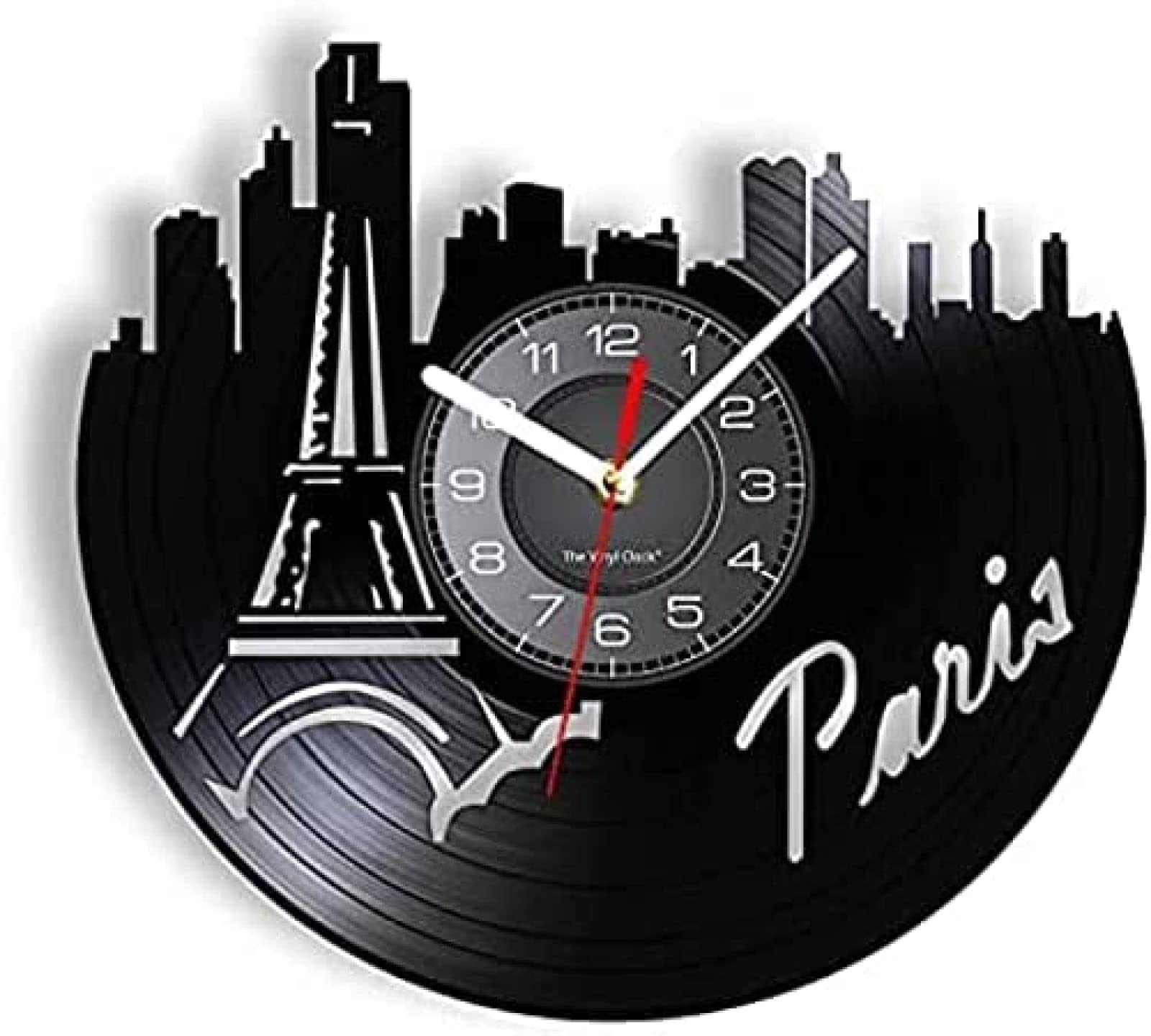 Horloge Vinyle Vintage Paris pour Salon Ambiance Romance Française