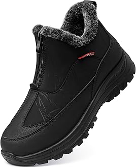 TEMOFON Winter Snow Boots for Women: Waterproof Warm Fur Lined Walking Outdoor Ankle Booties Slip on Snow Shoes Size 5-12