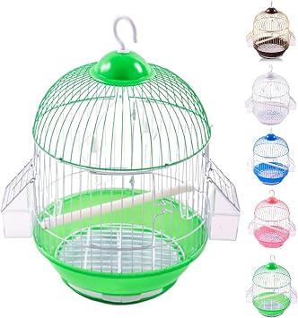 Bird cage, bird cage, small aviary, round bird palace, round, interior bird cage, carry, parakeet cage, space-saving, fashionable, small bird cage set, handling, small bird, cage, chicken cage, small