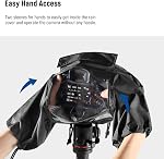 NEEWER Couverture de pluie de caméra, grandes dimensions durable en nylon imperméable Compatible avec Canon Sony Nikon DSLR Caméra Vlog sans miroir & Objectifs 300/400/500/600/800mm, avec les manches/chaînes de dessin/Fenêtre de visualisation, PB004