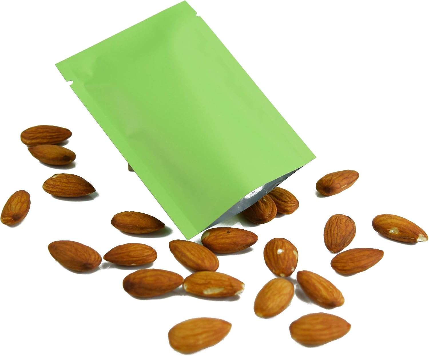 QQ Studio 100 PCS Metallic Mylar Foil Open Top Sealable Bags (12x18cm(4.7x7"), 100x Green)