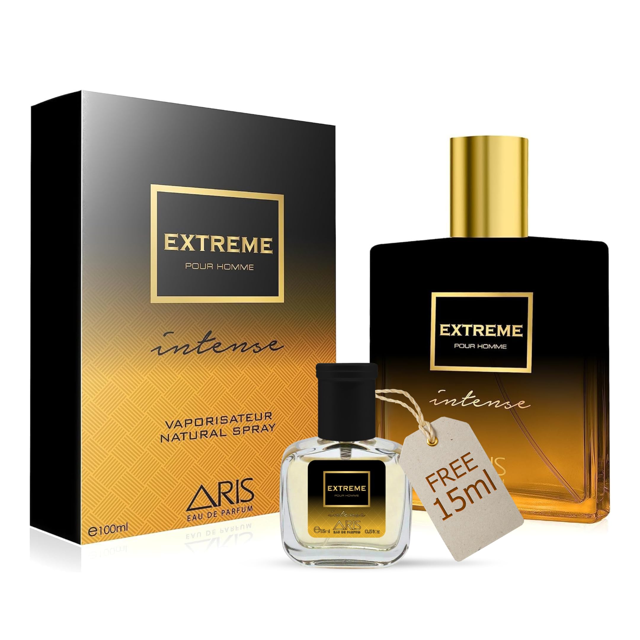 ARIS Extreme Intense Eau de Parfum for Men – Long-Lasting Fresh Cologne Spray – Bold Men's Perfume 100ml – Ideal Gift for Daily or Evening Wear – Comes with Extra 15ml Sample (Random Scent Included)