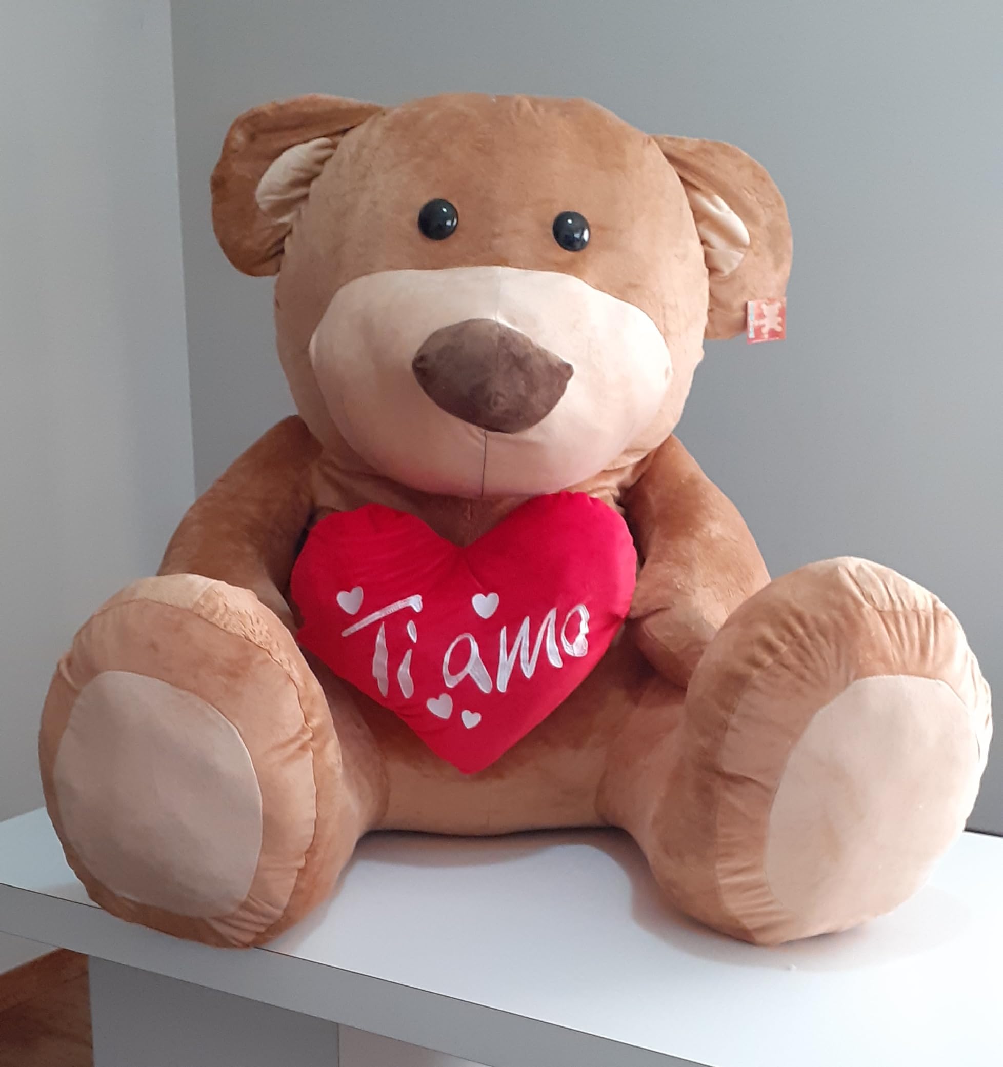 Peluche orsacchiotto XXL da 1 metro con cuore (Con scritta TI AMO)