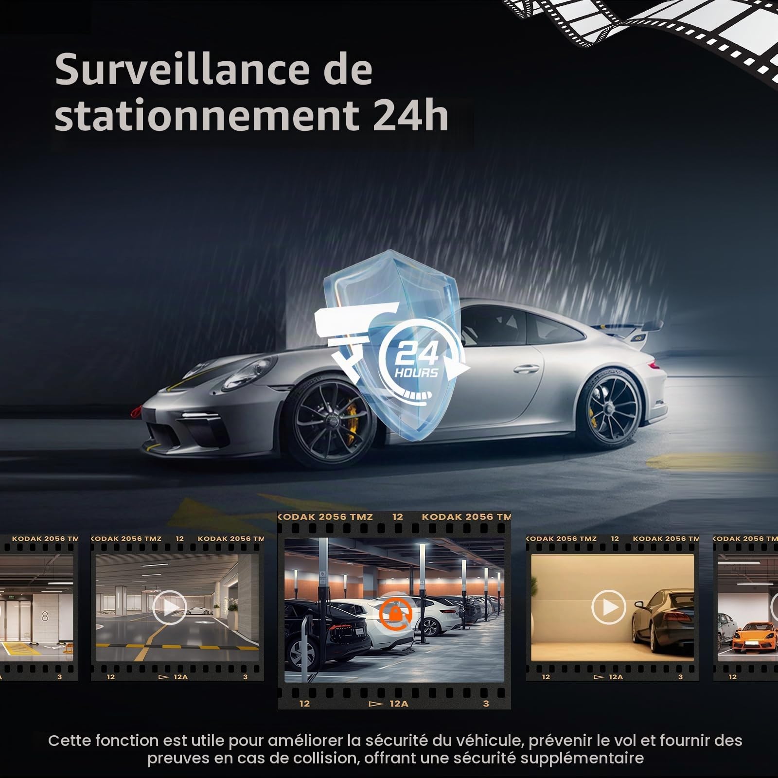 CAMECHO 4K Retrovisor 9. 66 Pouces Mirror Dash CAM Coche Con Cámara 1080P, Delantera 150° y Trasera Dashcam 120° Con ADAS y BSD Línea Inversa, Visión Nocturna, Sensor G, GPS y WiFi