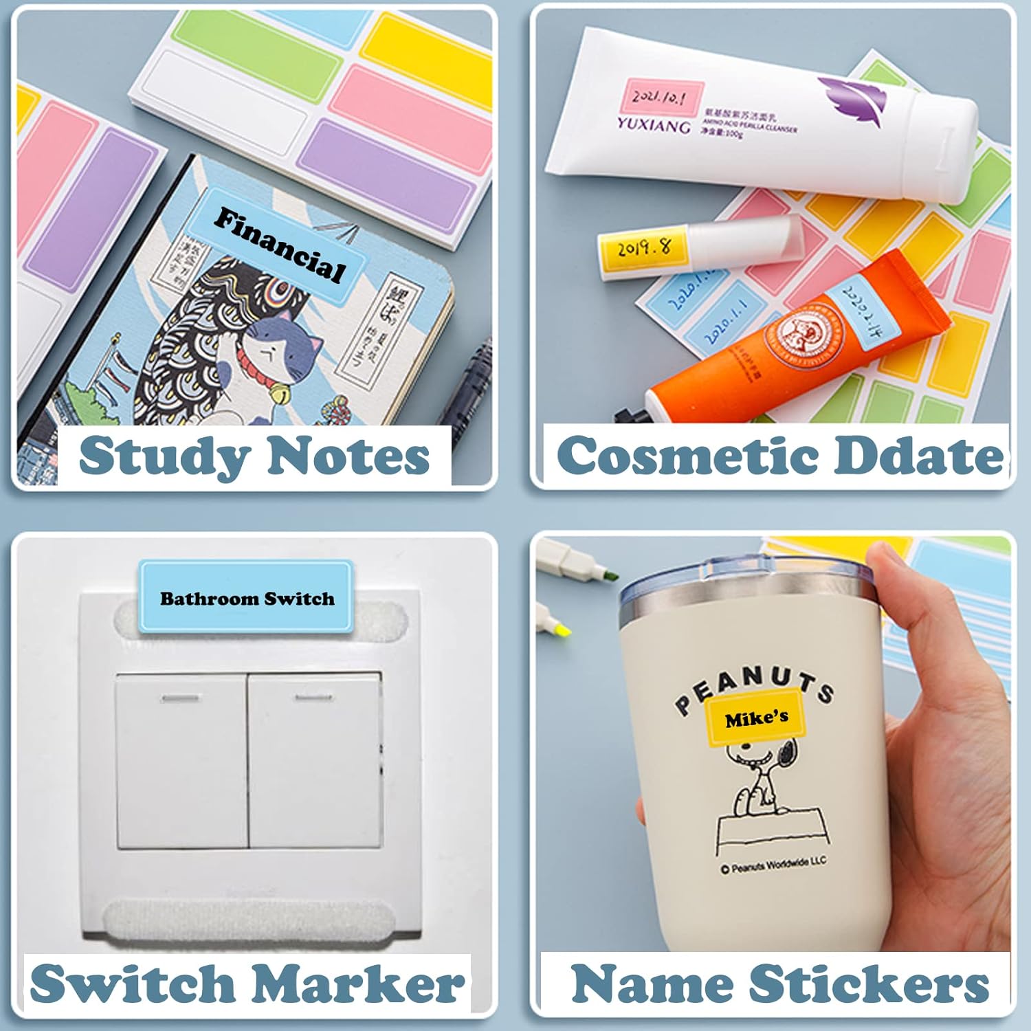 All-Purpose Labels, 800PCS Personalized Name Tag Stickers Colorful Box Label Stickers for Daycare Classroom School Home Supplies : Office Products