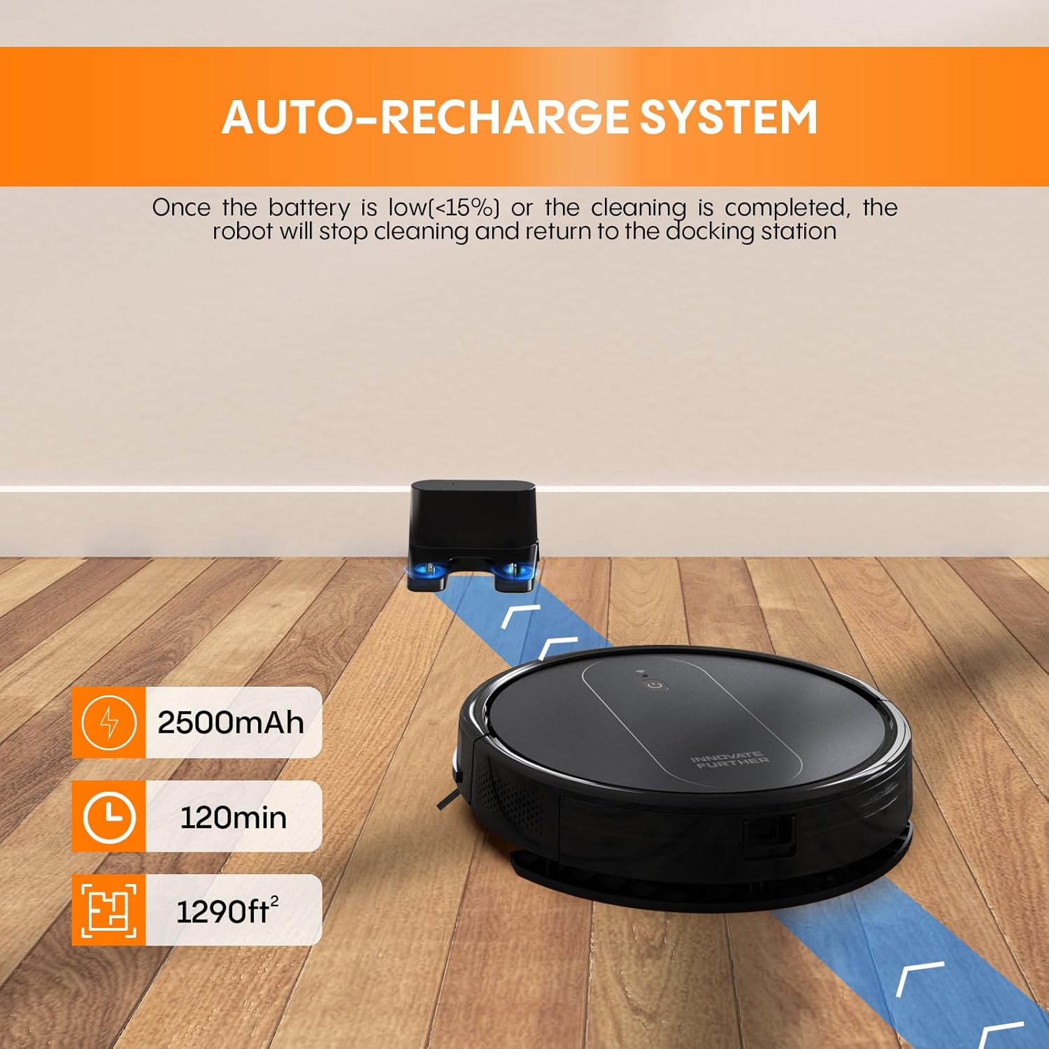 A depiction of the AZQQ 3-in-1 Robot Vacuum's features.