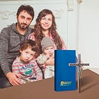 Vista 8 de DCCXN Crucifijo - Cruz de pared de madera maciza, cruces católicas de Jesucristo para decoración del hogar, roble de 12 pulgadas + latón antiguo