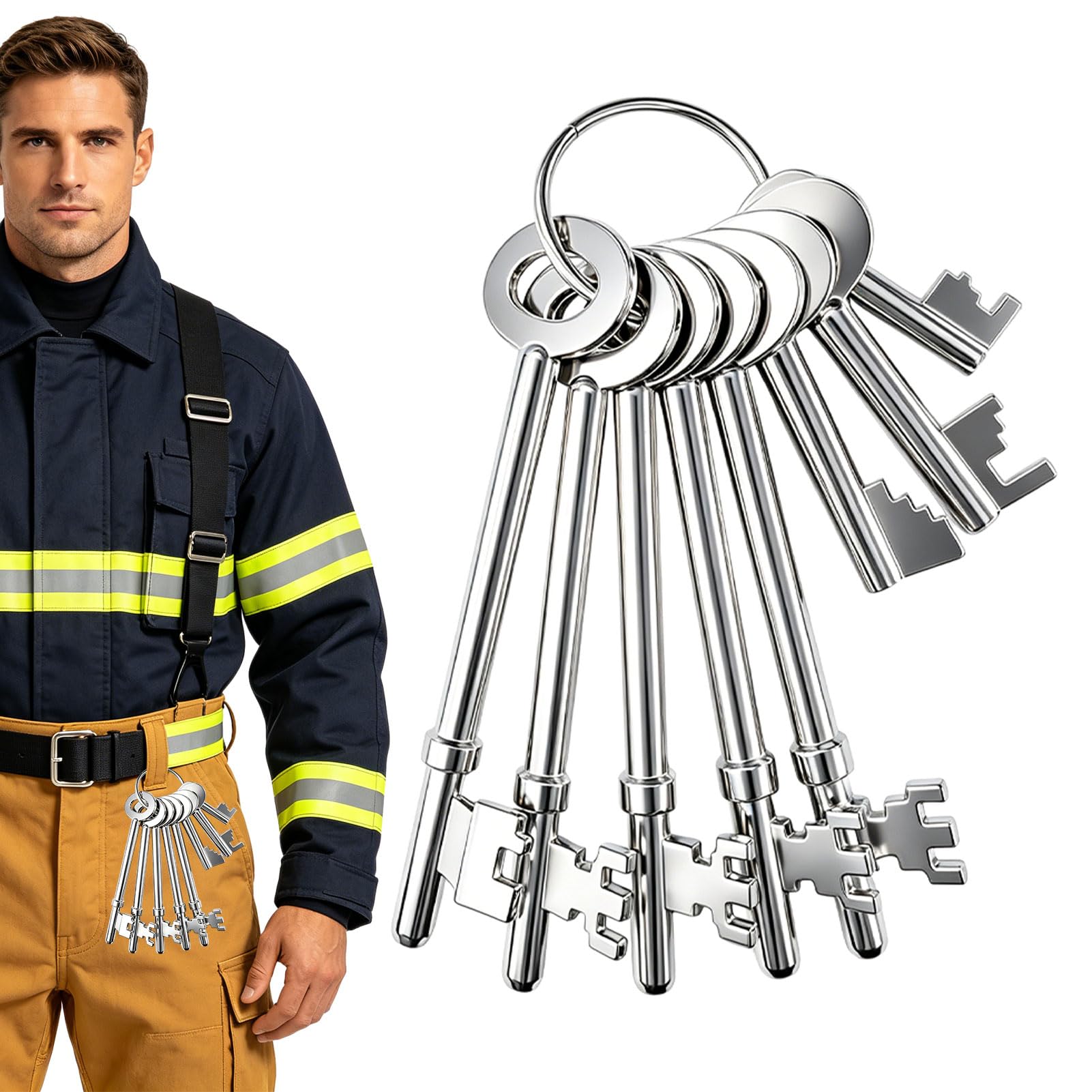 FB Keys Full Set, 8Pcs FB, FB1, FB2, FB4, FB11, FB14 Fire Brigade Keys, Fire Key for Communal Door Access