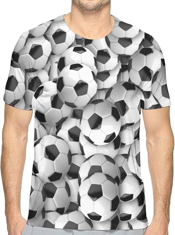 Amazon Co Jp Tシャツ サッカーボールサッカー 半袖 服 メンズ 夏 カジュアル ファッション 丸襟 柔らかい 快適 ファッション