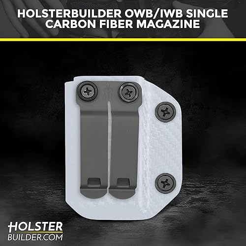 Miniatura 2 de Funda de fibra de carbono ambidiestro IWBOWB para revistas, ideal para Glock 19, 27, 43x, 45 y otros modelos, práctica funda de ocultación con bolsa