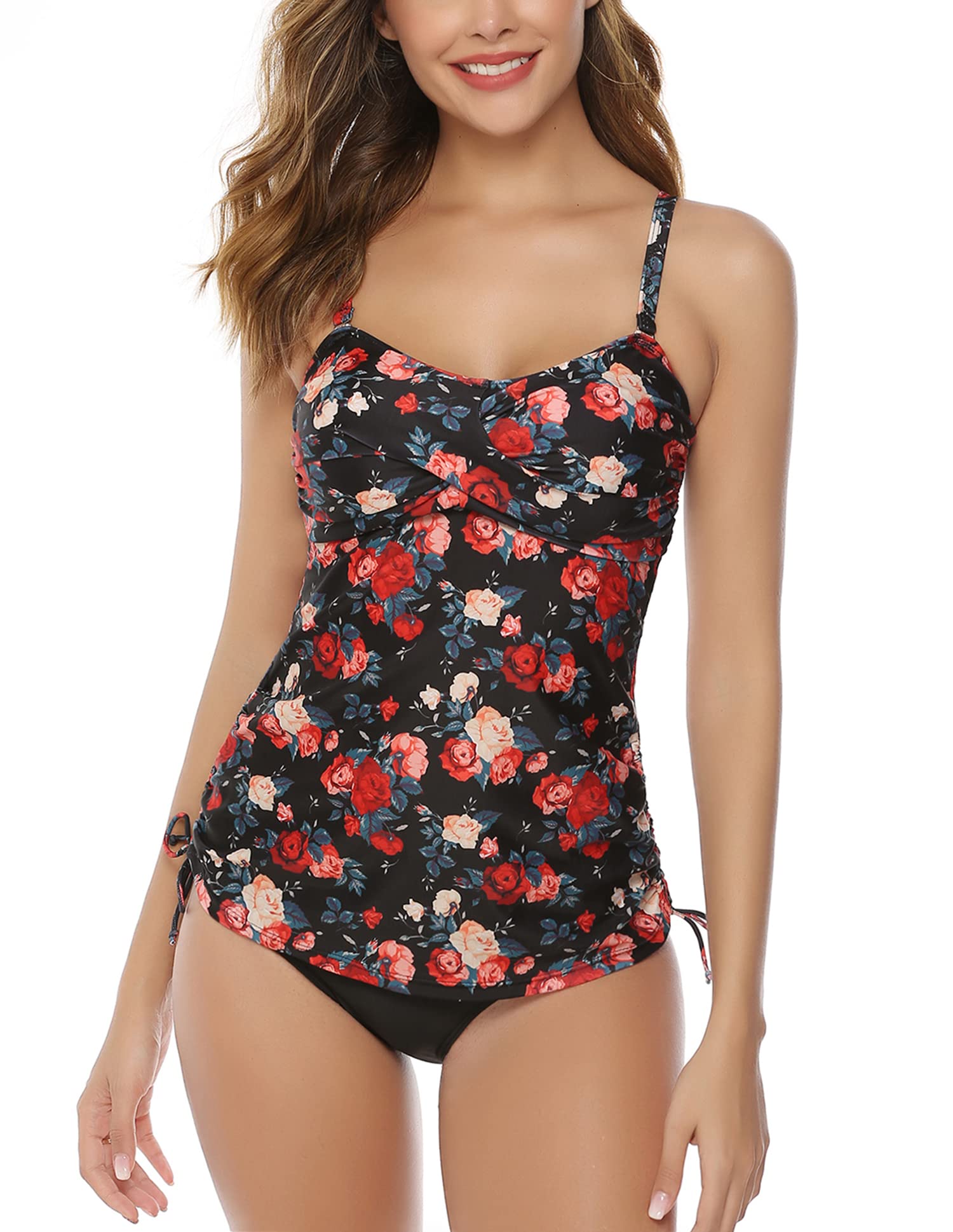 Sykooria Set di Costume da Bagno Donna 2 Pezzi Tankini Beachwear Costumi da Bagno Diviso Swimsuit Bikini Set Estivo per Mare Spiaggia Piscina Party Vacanza