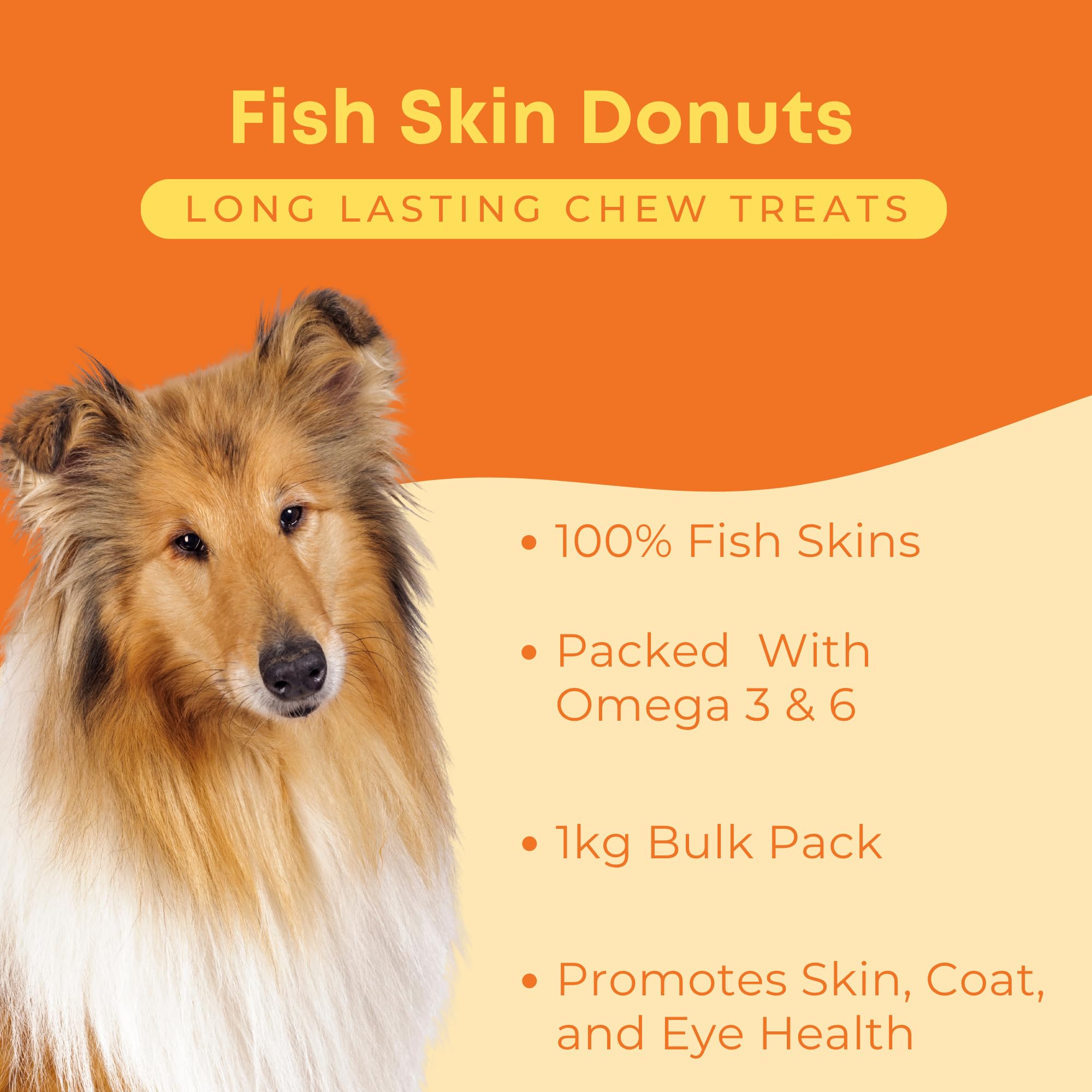 Dog & Field Fish Skin Donuts For Dogs - 1kg. 100% Natural Dog Chews, With Essential Omega 3 & Omega 6 Oil - Image 2